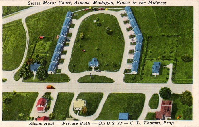 Siesta Motor Court - Old Postcard